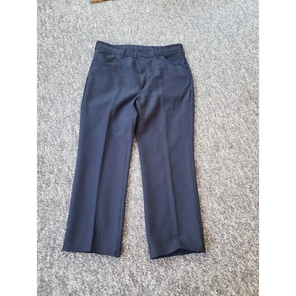 80s Blue‎ Polyester Slacks - Picture 2 of 6